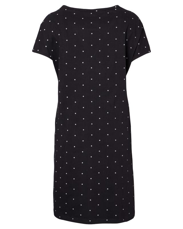 Chemise de nuit d'allaitement effet cache-cœur femme, noir imprimé (KiK Stillnachthemd mit Wickeloptik (schwarz bedruckt)) — KiK, produit allemand authentique au Maroc