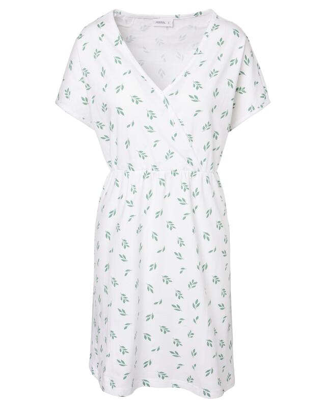 Nursing nightdress with wrap look for women, white printed (KiK Stillnachthemd mit Wickeloptik (weiß bedruckt)) — KiK, authentic German product in Morocco