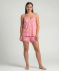 Krátká pyžama pink růžová s potiskem