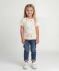 Geripptes T-Shirt weiß