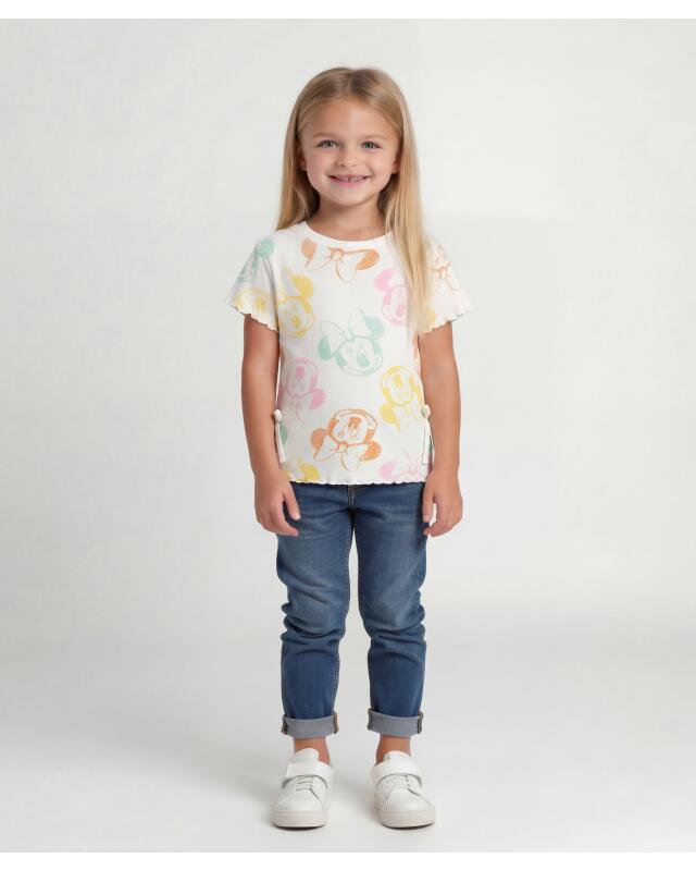 تيشيرت مضلع للبنات، أبيض (KiK Geripptes T-Shirt (weiß)) — KiK, منتج ألماني أصلي في المغرب