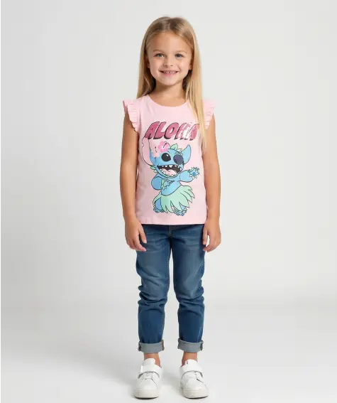 T-shirt met ruches aan de mouwen