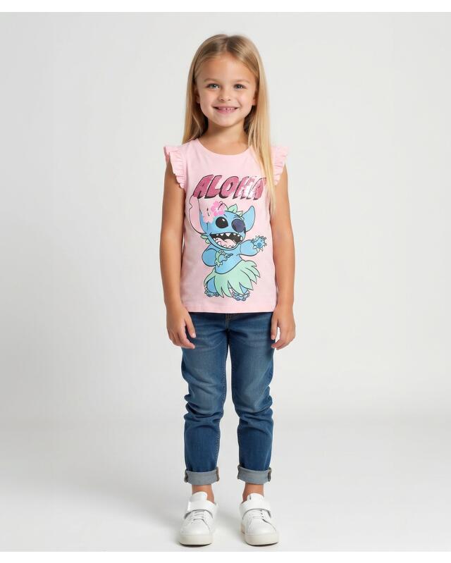 T-shirt à manches à volants fille, rose clair (KiK T-Shirt mit Rüschenärmeln (hellrosa)) — KiK, produit allemand authentique au Maroc
