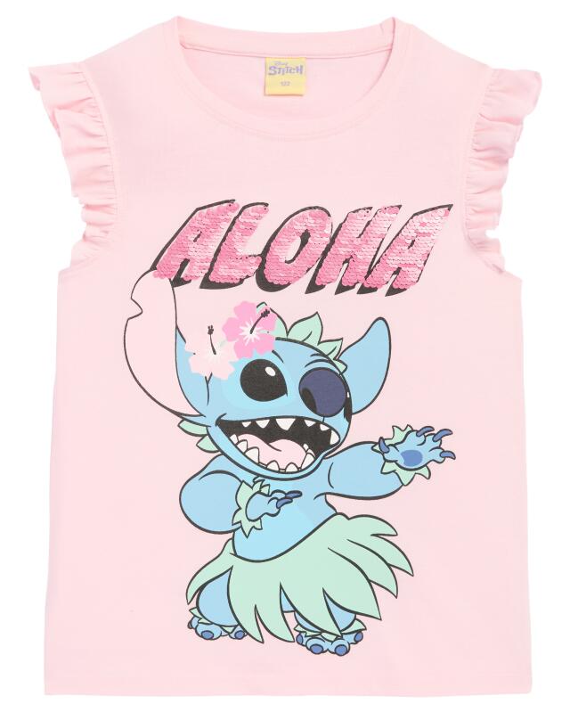 T-shirt à manches à volants fille, rose clair (KiK T-Shirt mit Rüschenärmeln (hellrosa)) — KiK, produit allemand authentique au Maroc