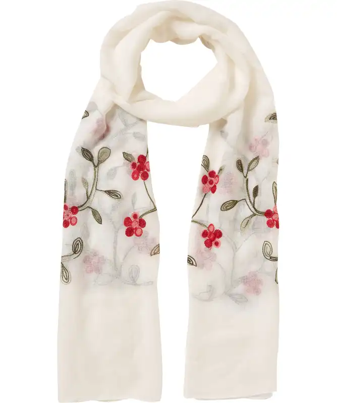 Schal mit Stickereien