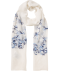 Szalik z haftem niebieski