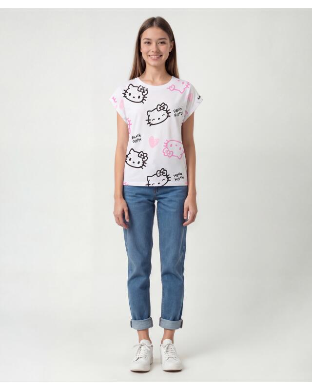 تيشيرت قصير للبنات، أبيض (KiK Cropped-Shirt (weiß)) — KiK, منتج ألماني أصلي في المغرب