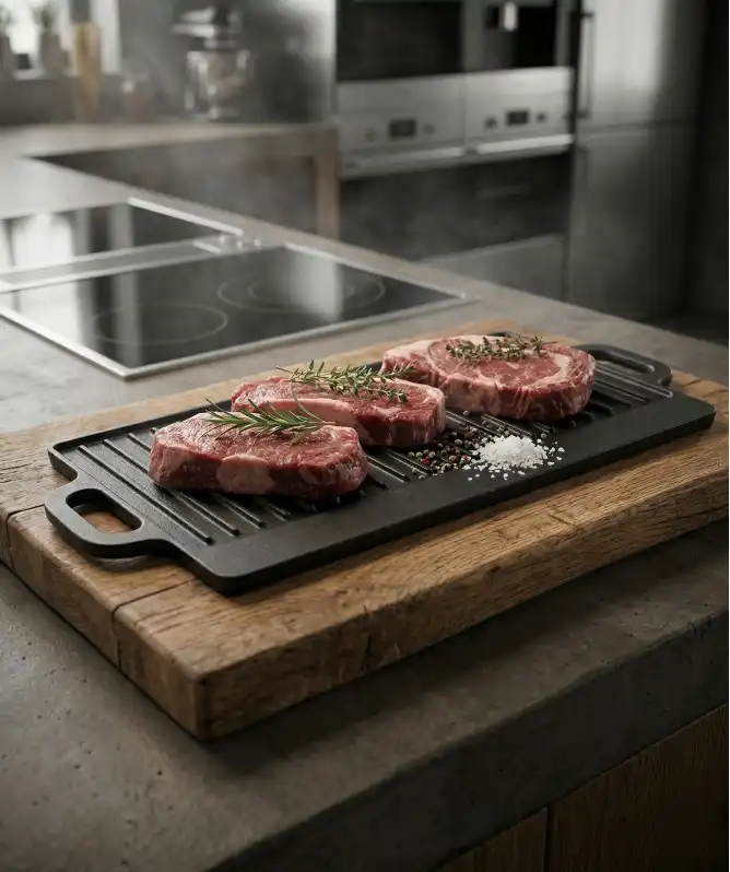 Gusseiserne Grillplatte