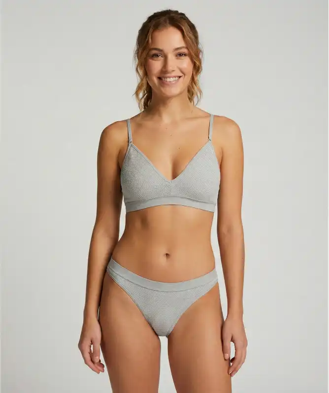 Bustier + String mit Rippstruktur