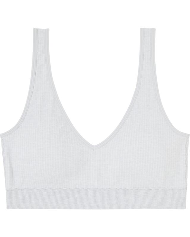 Brassière côtelée femme, gris clair chiné (KiK Geripptes Bustier (hellgrau melange)) — KiK, produit allemand authentique au Maroc