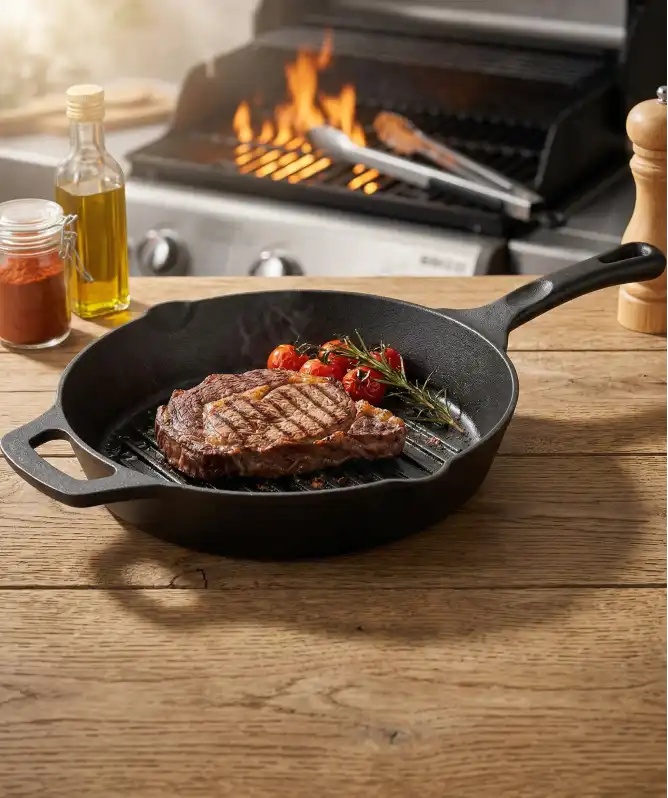 Gusseisen-Bratpfanne für BBQ und Küche Ø 27,5 cm