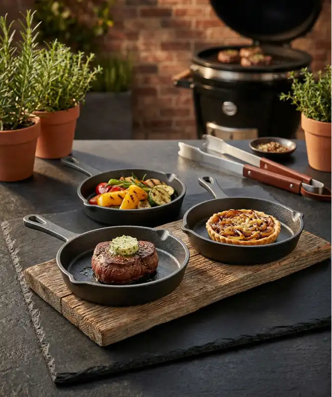 Gusseiserne Grillpfännchen