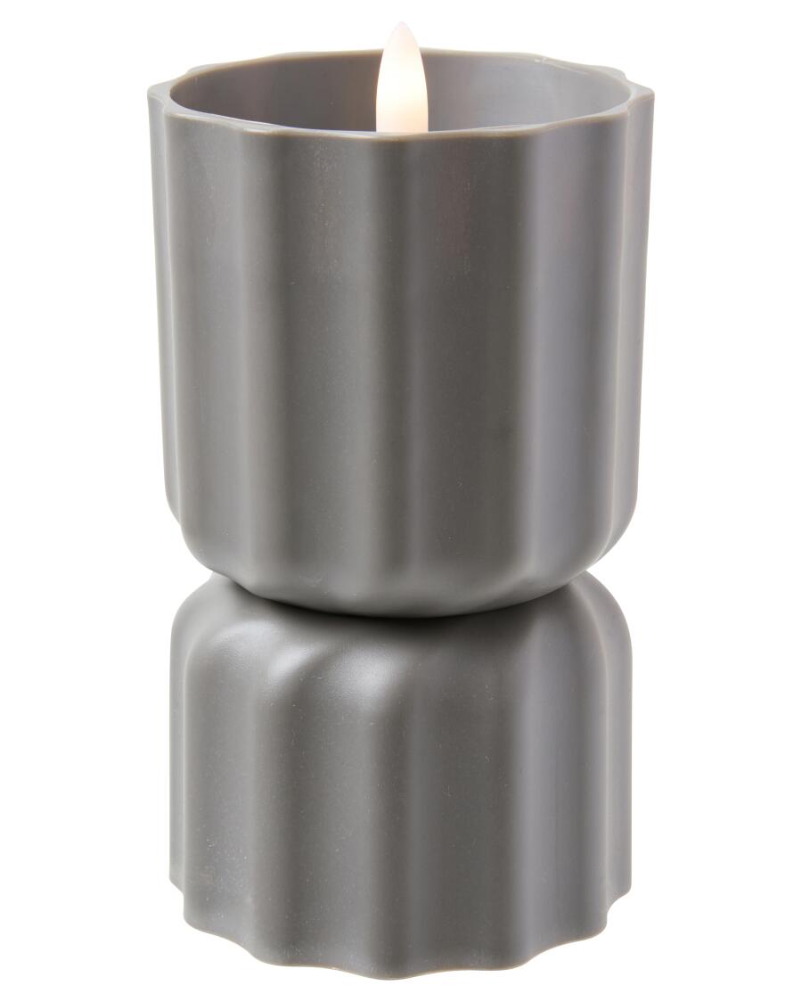 LED-Kerze wellig, anthrazit