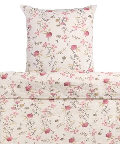 Seersucker-Bettwäsche mit Blumen