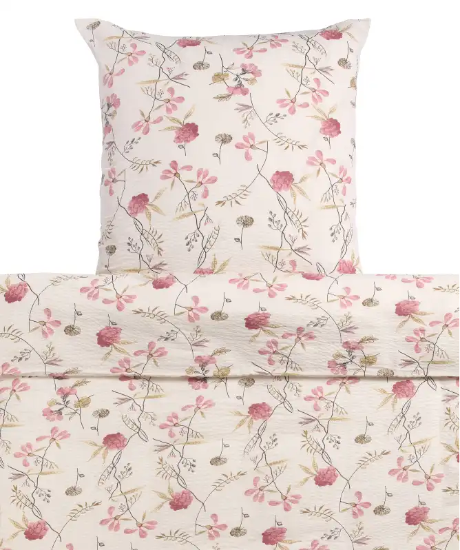 Seersucker-Bettwäsche mit Blumen