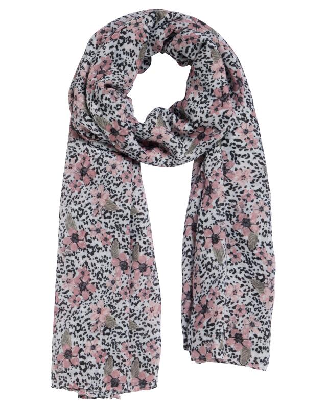 Écharpe à fleurs femme, blanc/rose — KiK, produit allemand authentique au Maroc