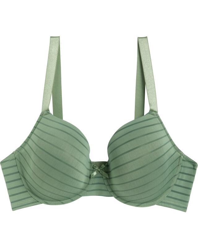 Bra with striped burnout pattern for women, khaki (KiK BH mit gestreiftem Ausbrennermuster (Khaki)) — KiK, authentic German product in Morocco