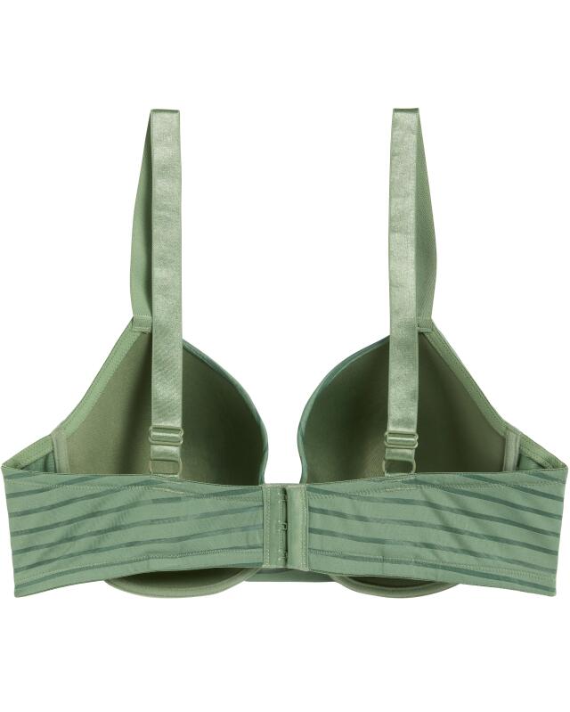 Bra with striped burnout pattern for women, khaki (KiK BH mit gestreiftem Ausbrennermuster (Khaki)) — KiK, authentic German product in Morocco