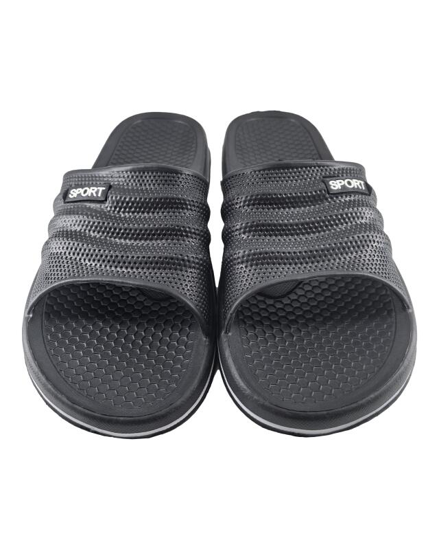 Slides for men, black (KiK Schwarze Badeschlappen (schwarz)) — KiK, authentic German product in Morocco