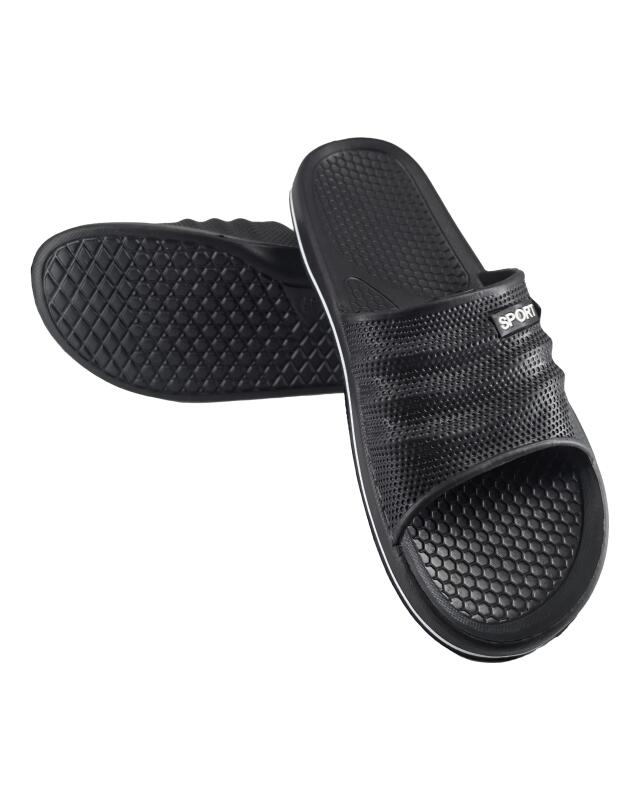 Slides for men, black (KiK Schwarze Badeschlappen (schwarz)) — KiK, authentic German product in Morocco