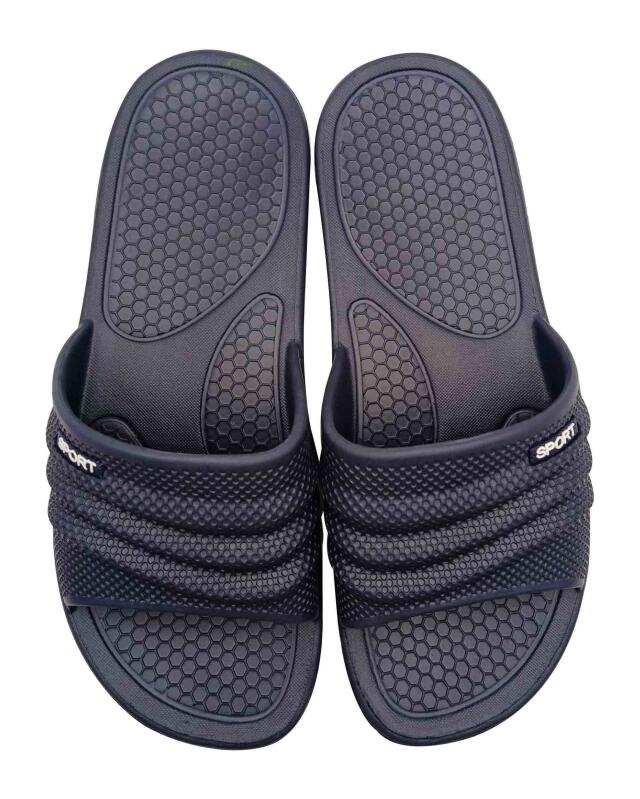 Slides for men, navy (KiK Schwarze Badeschlappen (dunkelblau)) — KiK, authentic German product in Morocco