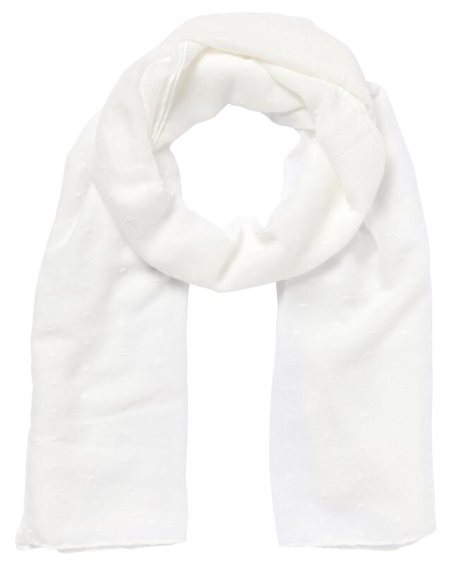Scarf with dotted texture for women, white (KiK Schal mit Punktestruktur (weiß)) — KiK, authentic German product in Morocco