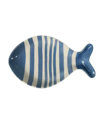 Gestreiftes Dekotablett in Fischform