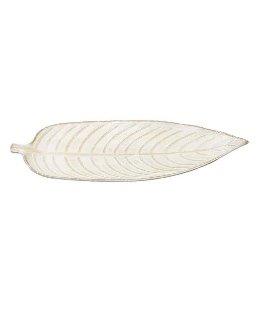 Dekotablett Blatt, naturfarben