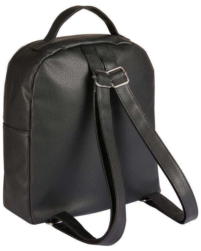 Sac à dos en similicuir femme, noir (KiK Kunstleder-Rucksack (schwarz)) — KiK, produit allemand authentique au Maroc