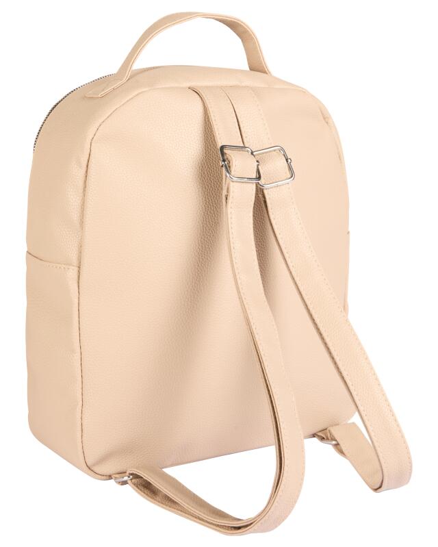 Faux leather backpack for women, sand (KiK Kunstleder-Rucksack (Sand)) — KiK, authentic German product in Morocco