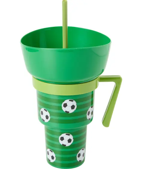 Trinkbecher + Snackschale Fußball