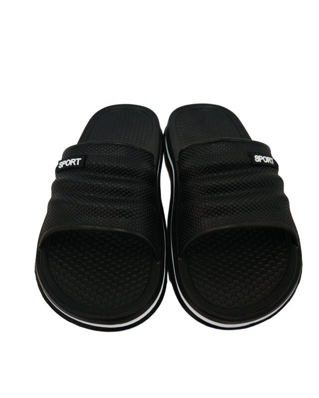 Slides with textured sole for women, black (KiK Badelatschen mit Struktursohle (schwarz)) — KiK, authentic German product in Morocco