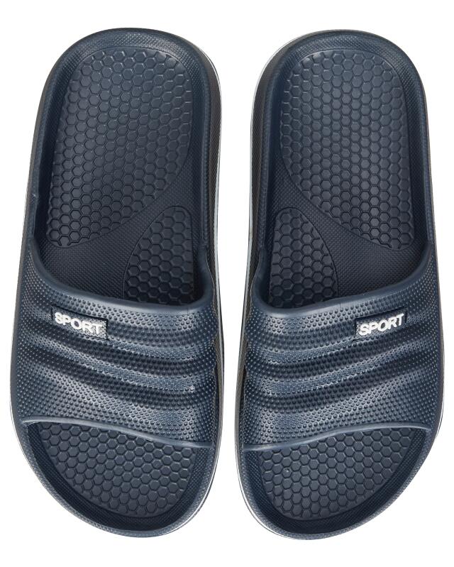 Slides with textured sole for women, navy (KiK Badelatschen mit Struktursohle (dunkelblau)) — KiK, authentic German product in Morocco