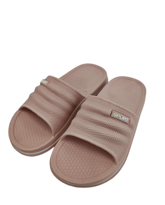 Slides with textured sole for women, dusty pink (KiK Badelatschen mit Struktursohle (altrosa)) — KiK, authentic German product in Morocco