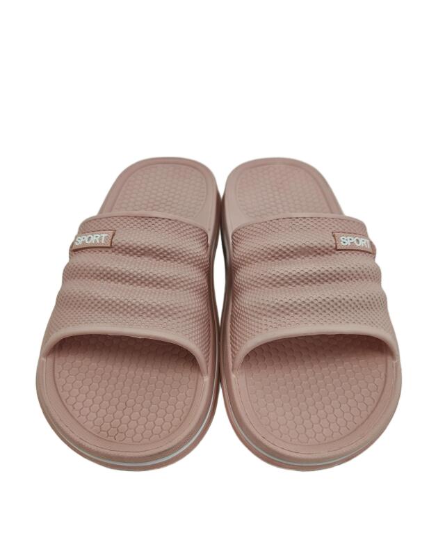 Slides with textured sole for women, dusty pink (KiK Badelatschen mit Struktursohle (altrosa)) — KiK, authentic German product in Morocco
