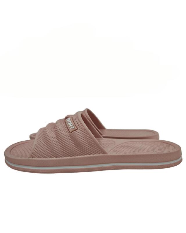 Slides with textured sole for women, dusty pink (KiK Badelatschen mit Struktursohle (altrosa)) — KiK, authentic German product in Morocco