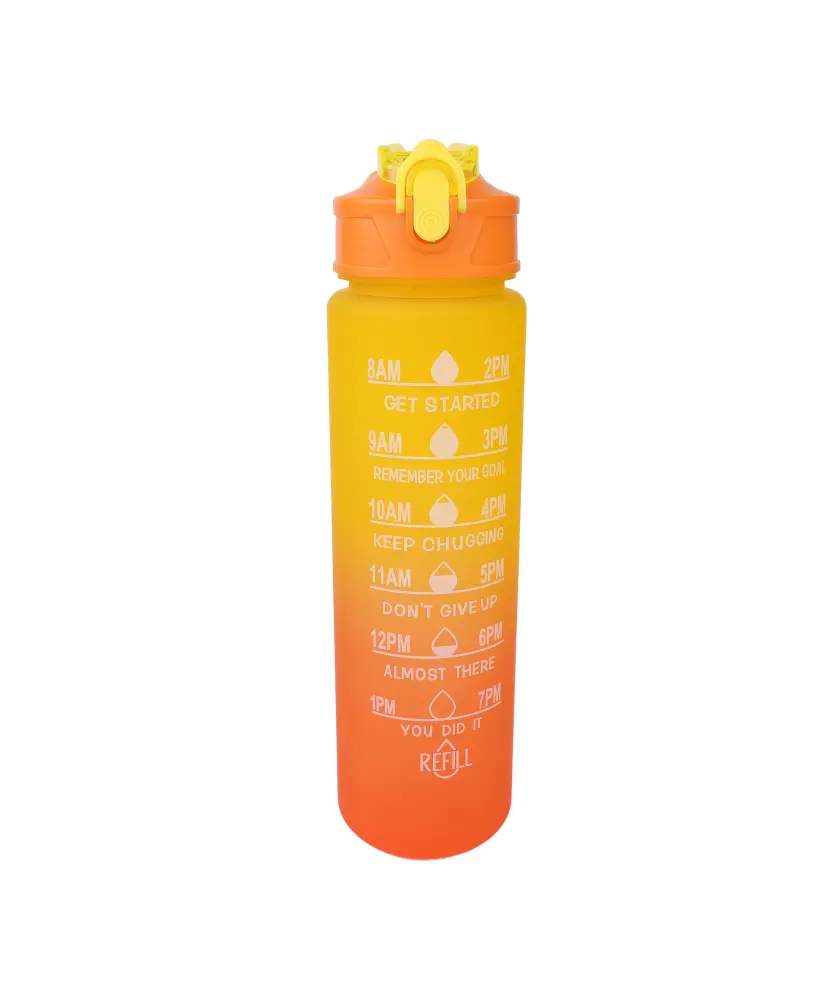 Trinkflasche mit Zeitskala, hellgelb