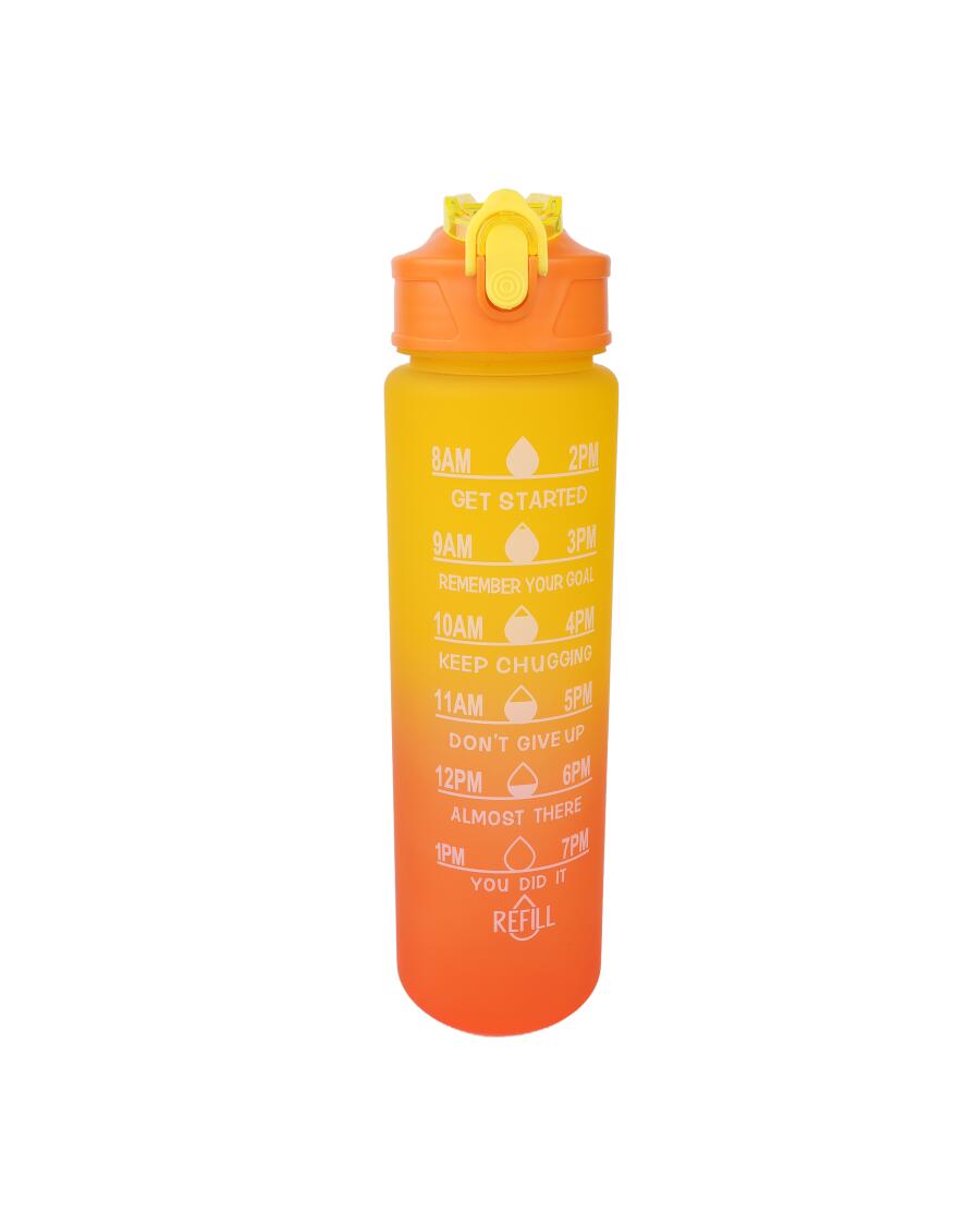 Trinkflasche mit Zeitskala, hellgelb