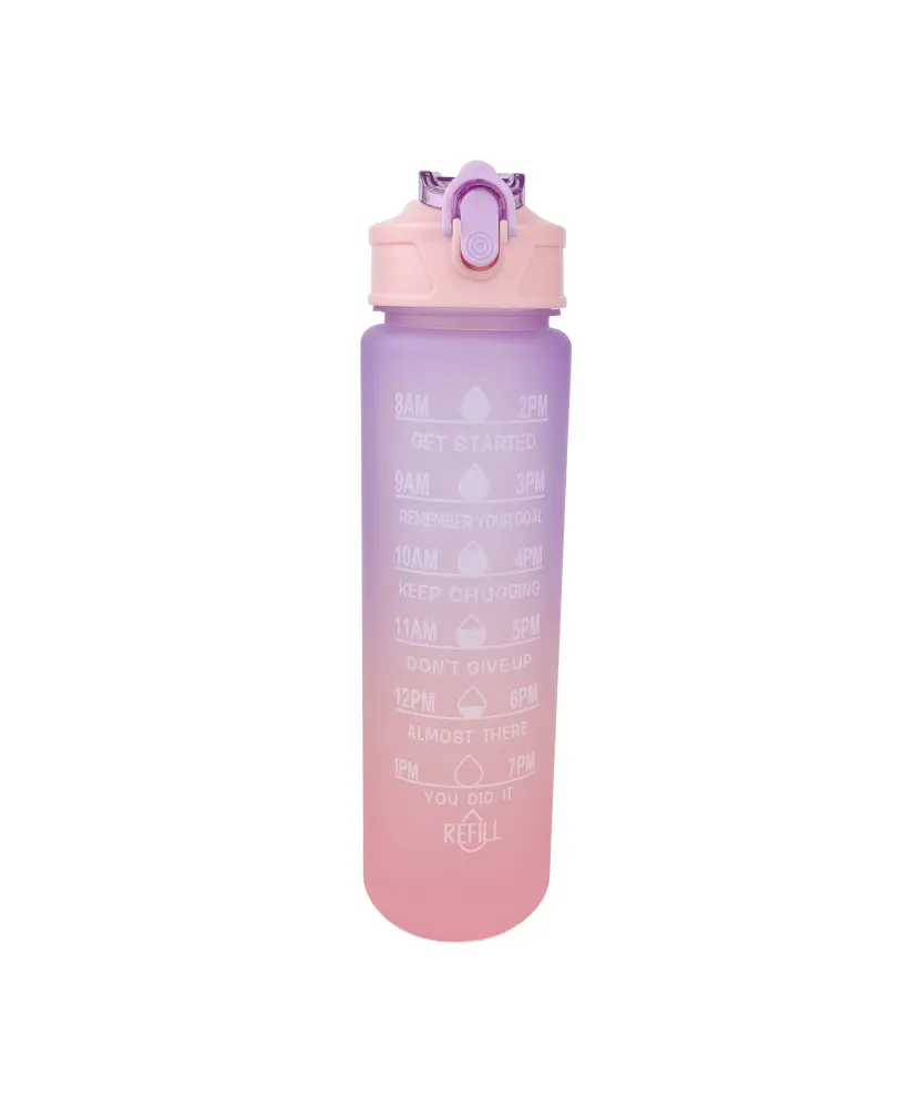 Trinkflasche mit Zeitskala, helllila
