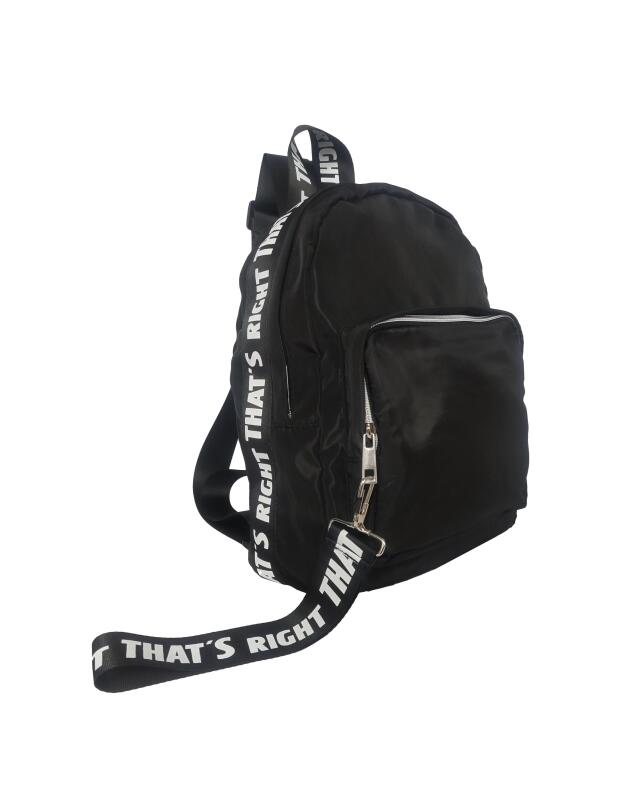 حقيبة ظهر بشريط كتابة للنساء، أسود (KiK Rucksack mit Spruchband (schwarz)) — KiK, منتج ألماني أصلي في المغرب