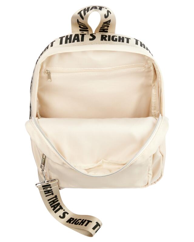 Sac à dos à inscription femme, blanc cassé (KiK Rucksack mit Spruchband (offwhite)) — KiK, produit allemand authentique au Maroc