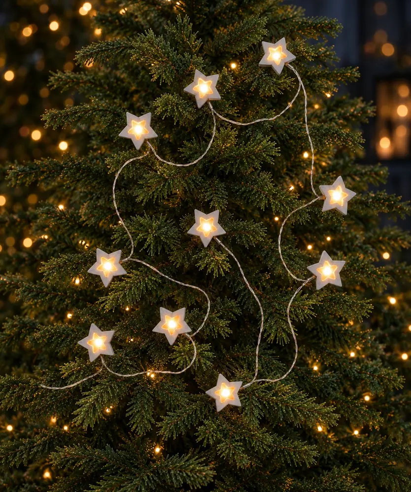 LED-Lichterkette Weihnachten, weiß