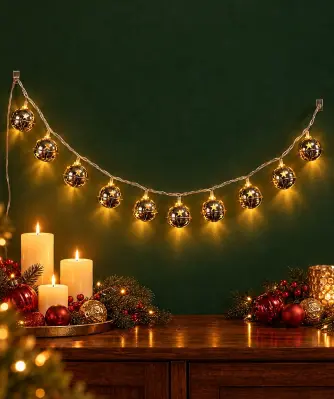 LED-Lichterkette Weihnachten, rot
