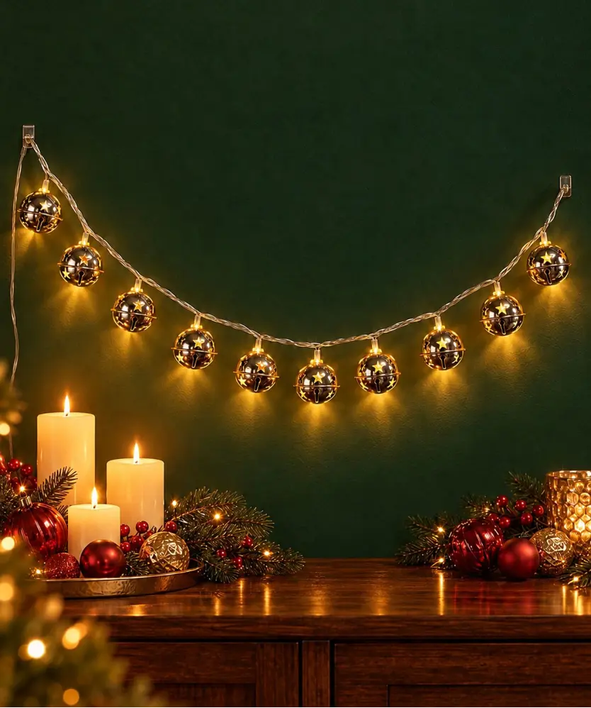 LED-Lichterkette Weihnachten, goldgelb