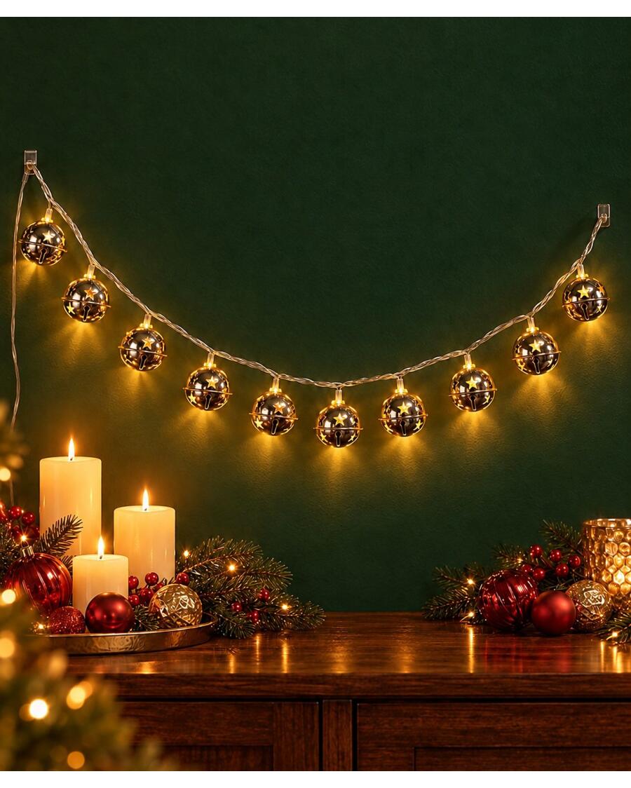LED-Lichterkette Weihnachten, goldgelb