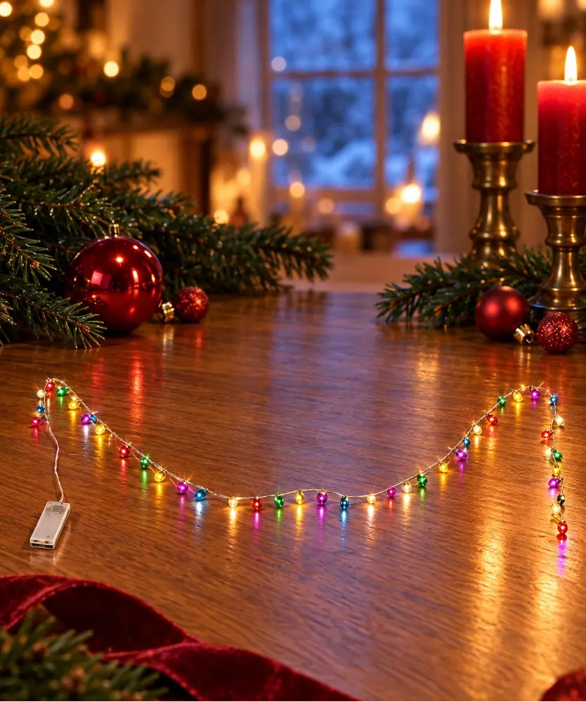 LED-Lichterkette Weihnachten, bunt