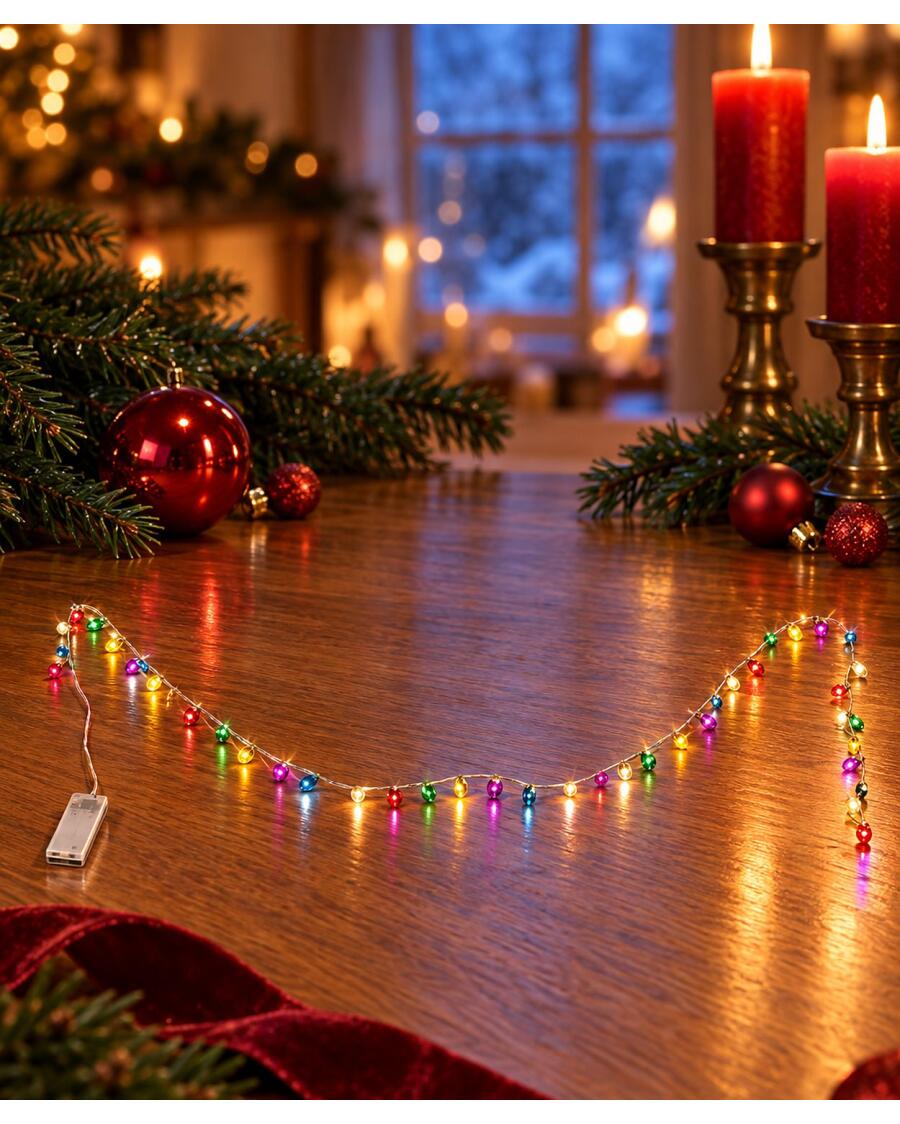 LED-Lichterkette Weihnachten, bunt