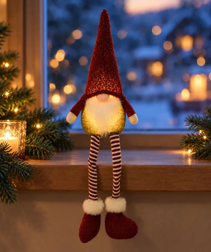 LED-Wichtel Weihnachten, rot