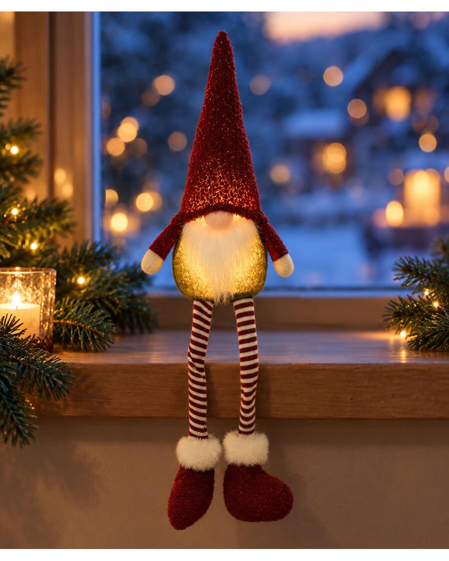 LED-Wichtel Weihnachten, rot