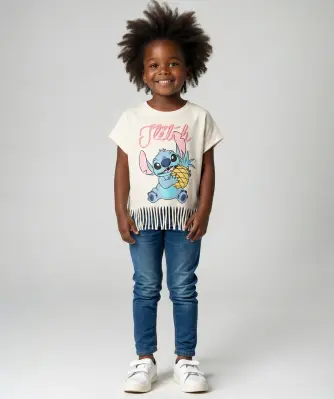 Stitch T-Shirt mit Fransen